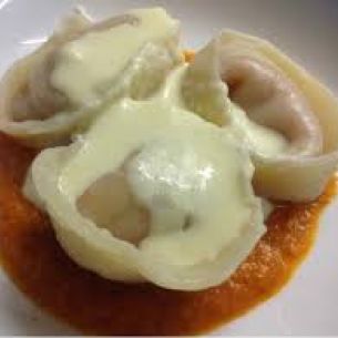 Capelletti con salsa de Roquefort