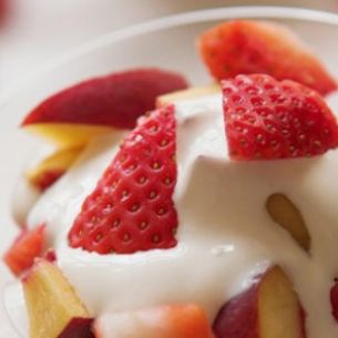 Crema inglesa con frutas